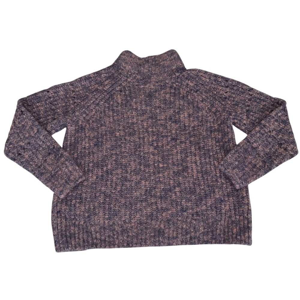 Madewell NWT‎ Pointelle Mockneck Pullover Sweater Size XS Purple Wool Blend Knit - Picture 6 of 13